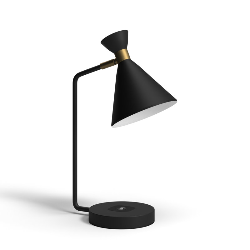 Hammond Metal USB Desk Lamp, Black/Antique Brass
