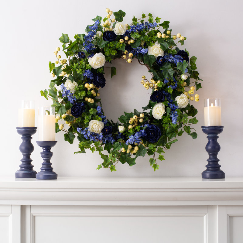 Handcrafted Faux Magnolia Silk 30'' Wreath
