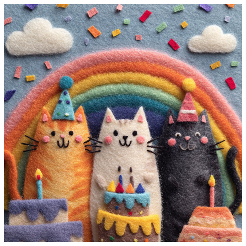 Rideaux de douche Cats With Birthday Cakes, L 70 po x H 84 po