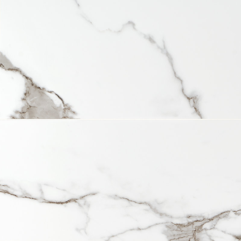 Everstone 12" x 24" Polished Marble Look Porcelain Floor and Wall Tile, Statuario Valley