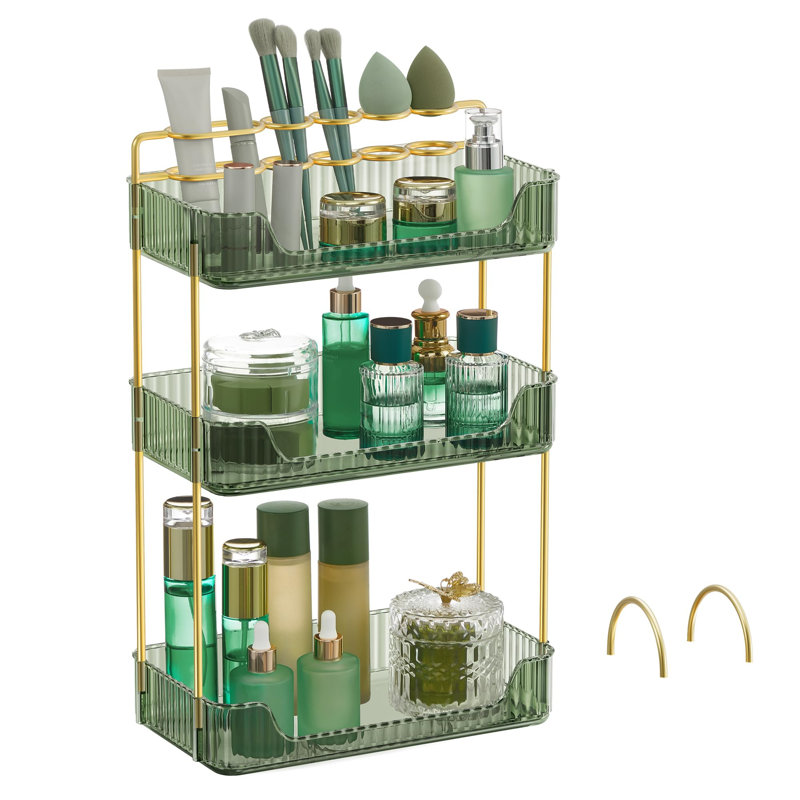 Betsabeth Plastic Makeup Organiser, Green
