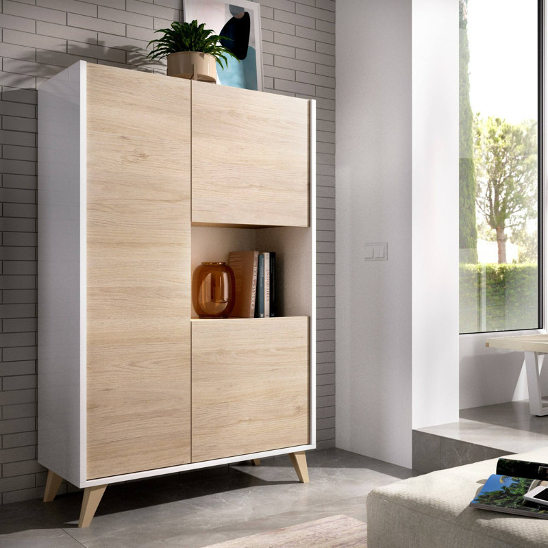 Xandra 81cm Sideboard, Oak/White