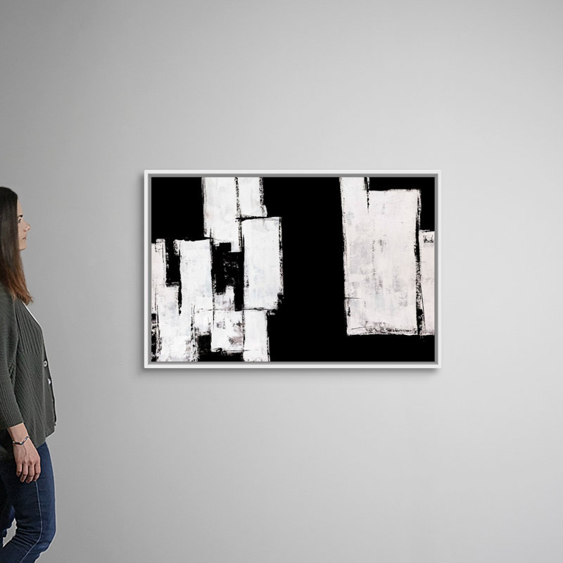« Break Down » par Brent Abe-impression d’art graphique sur toile, Cadre flottant blanc, H 34 po x l 50 po x P 1,75 po