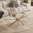 39.37" Glass Side Table with Gold Legs