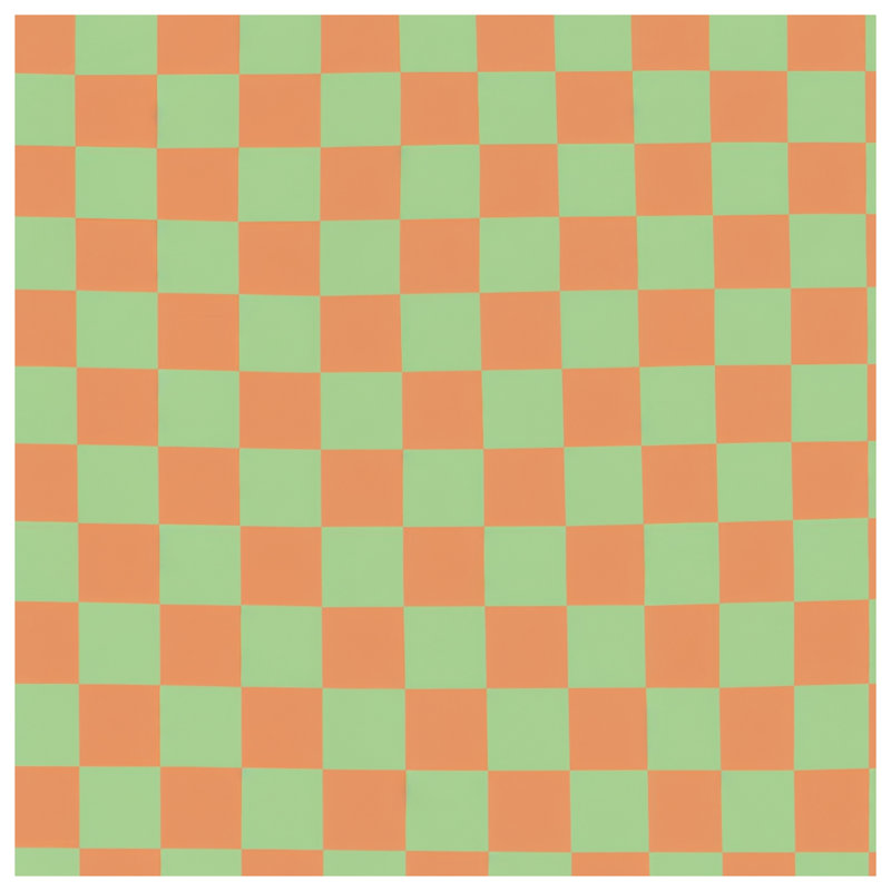 Green Orange Checkerboard Double Sided Throw Pillows, 16 x 16 inches