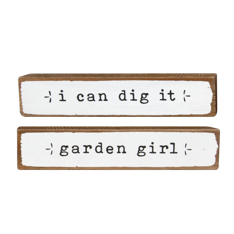  Wood Blocks Set of 2 Home Decorations Spring