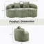 Canapé courbé vert avec accoudoirs ronds, canapé à compression avec 2 coussins, idéal pour les petits espaces et sans assemblage requis