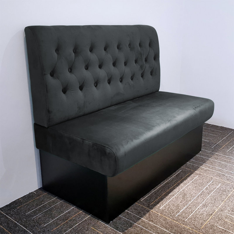 Banc rembourré en velours, Noir