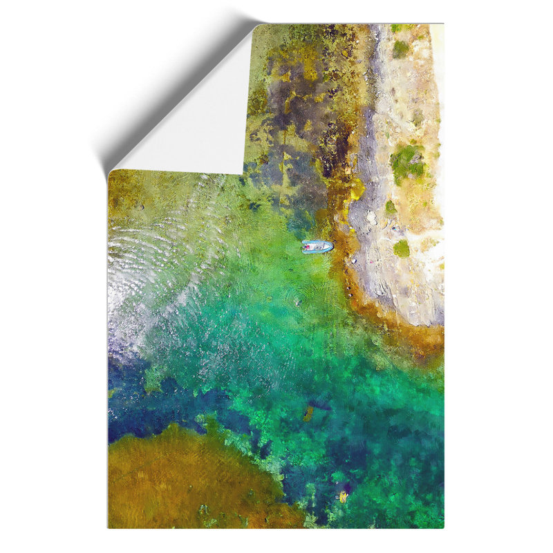 Boats in Catalunya Spain Painting - Frameless Print, 59cm H x 42cm W x 0.1cm D