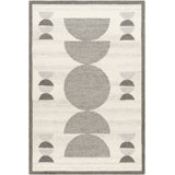 Uptown Geometric Hand Tufted Wool Area Rug in Gray/Cream