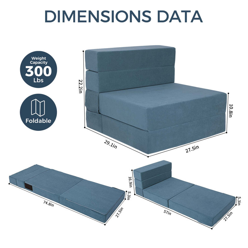Modern Convertible Sofa Bed with Space-Saving Fold