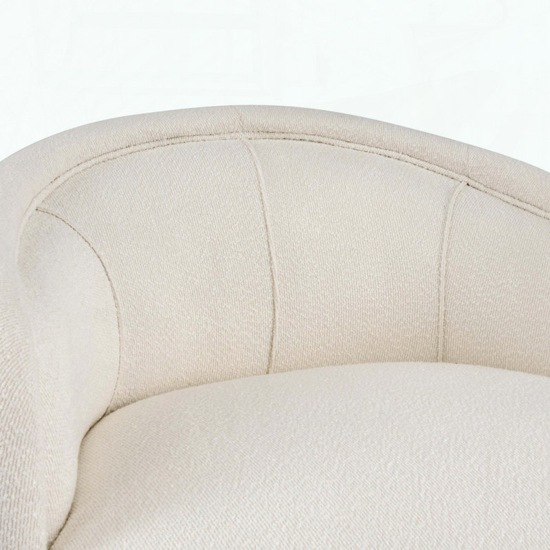 Chaise d'appoint courbée, coussin intégré et base solide, Crème