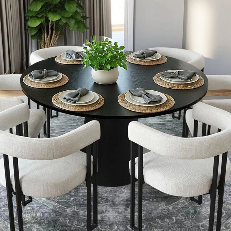 Dysis 52" Solid Oak Round Dining Table | Modern Style