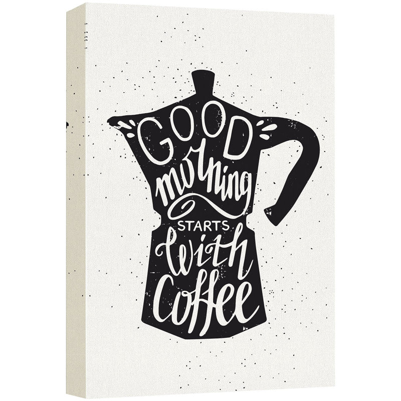 Bouteille de style rétro avec bonjour commence avec des citations de café, H 36 po x l 24 po