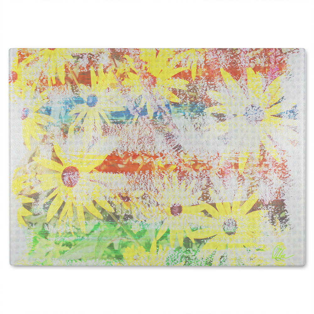 Flower Burst Glass Chopping Board