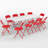 11-Piece Folding Table & 10 Red Chairs – Home/Commercial Picnic Set-111836130-111836128