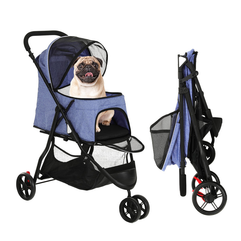 Dog Strollers Foldable Pet Stroller, Blue