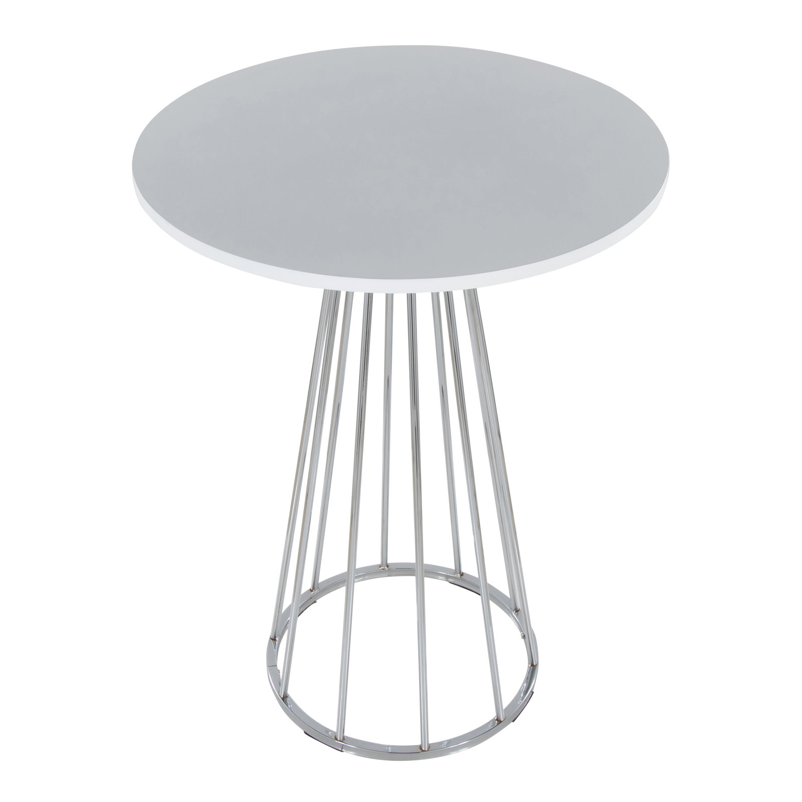 Canary Cosmo Counter Table, White, Chrome, 36"
