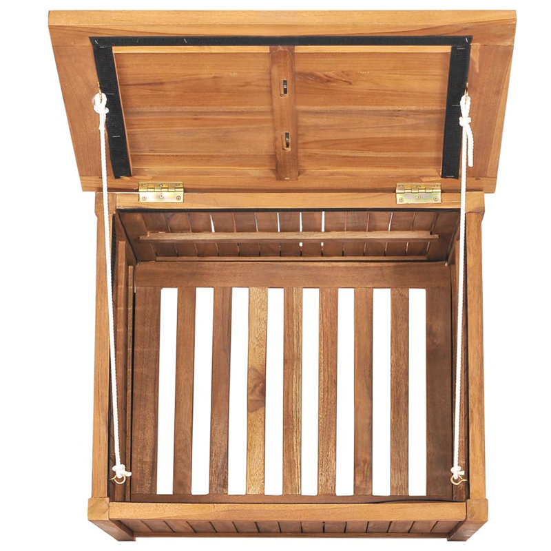 META 60cm W 100L Teak Solid Wood Deck Box in Brown