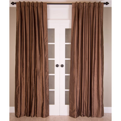 Silk Room Darkening Curtain Single Panel