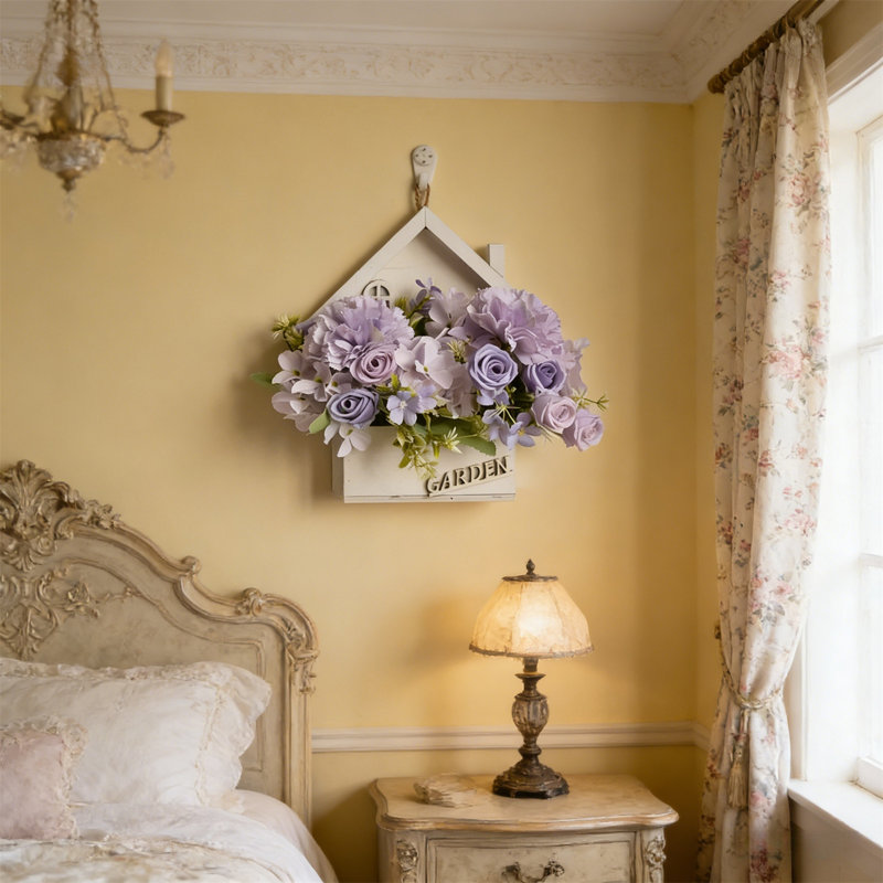 Couronne de linteau artificielle à fleurs séchées