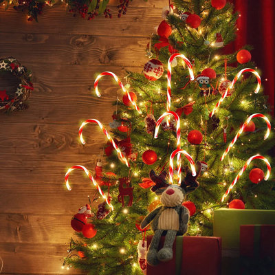 10 bonbons lumineux de Noël brillants avec 60 DEL