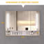 Armoires de salle de bain modernes en aluminium 39 po x 28 po, armoires à pharmacie avec miroirs et lumières à DEL, armoire de rangement de salle de bain avec compartiments de rangement à plusieurs niveaux