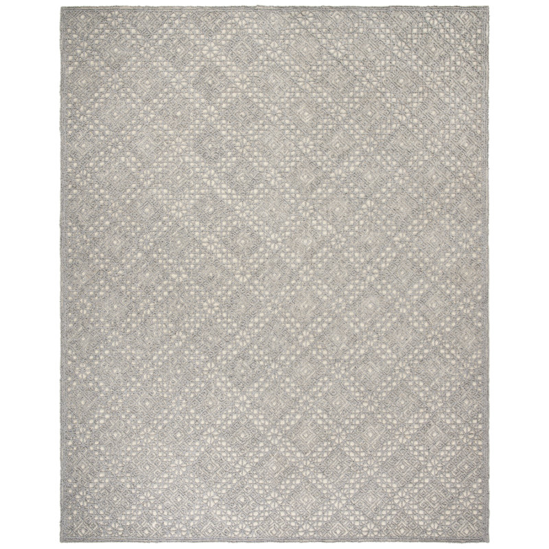 Saranac Trace Hand Tufted Wool Geometric Rug, Rectangle 9' x 12'