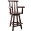 Tabouret de bar rustique avec repose-pieds et pivotant sur 360 °, accoudoir de cuisine pivotant en bois de sapin-1762221237