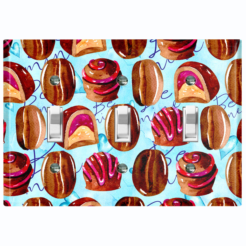 Patterned 3 - Gang Toggle Light Switch Standard Wall Plate