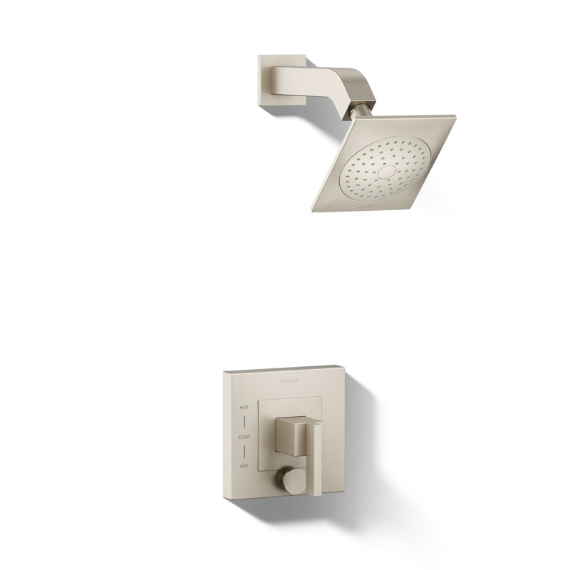 Garniture de douche avec inverseur Loure Rite-Temp, Nickel brossé éclatant, Traditionnel