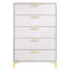 Commode rectangulaire blanche à 5 tiroirs Karena