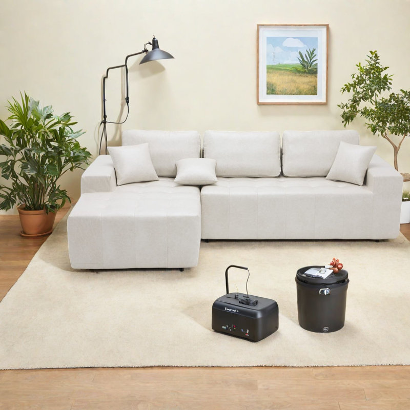 Faux Leather L-Shaped Sectional Left Hand Facing