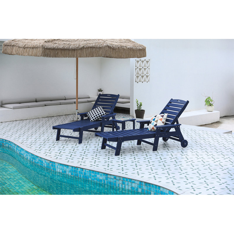 Chaise longue avec table d'appoint, Marine