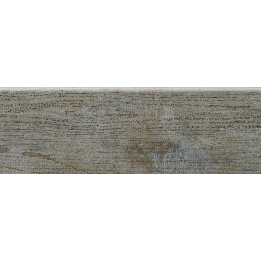 County Line 18" x 6" Porcelain Wood Look Bullnose Tile Trim (Set of 10) PIXL 