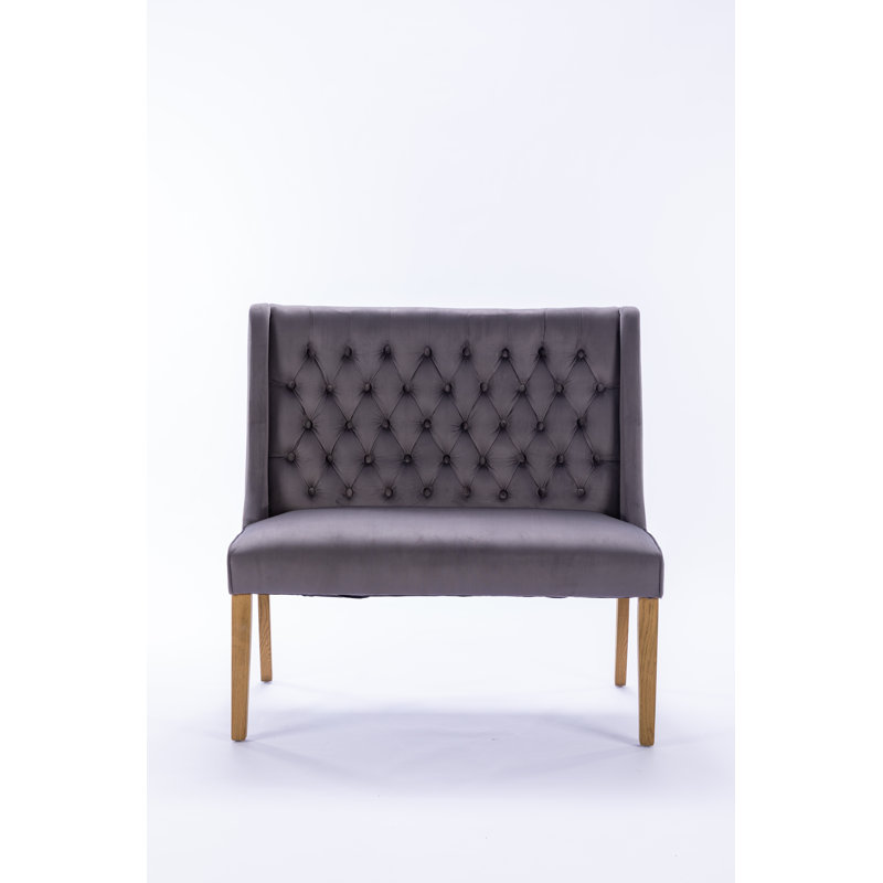 Mairead Upholstered Bench, Charcoal, 98cm H x 100cm W x 66 cm D