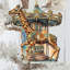 Ornement en bois carrousel girafe