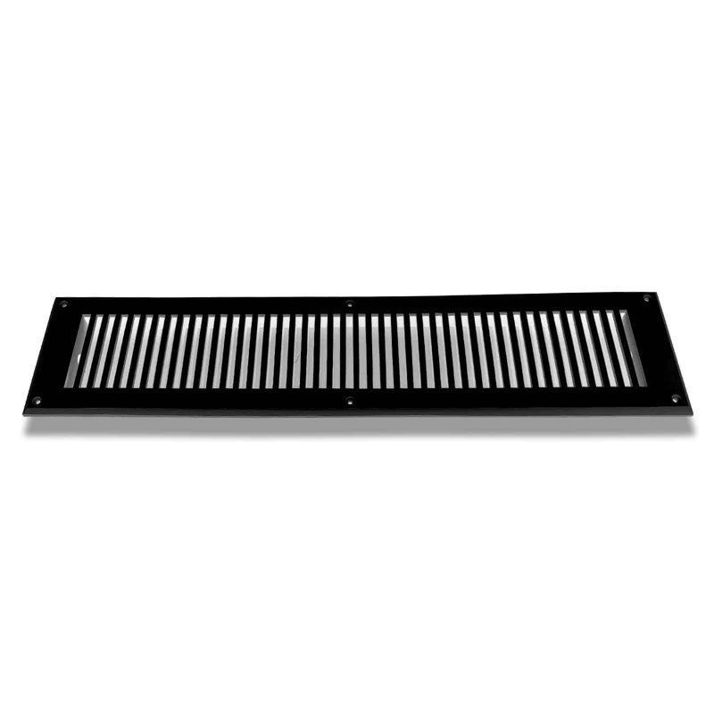 Retour mural en fonte d'aluminium, 24" L x 3" W x 0.6" H, Noir