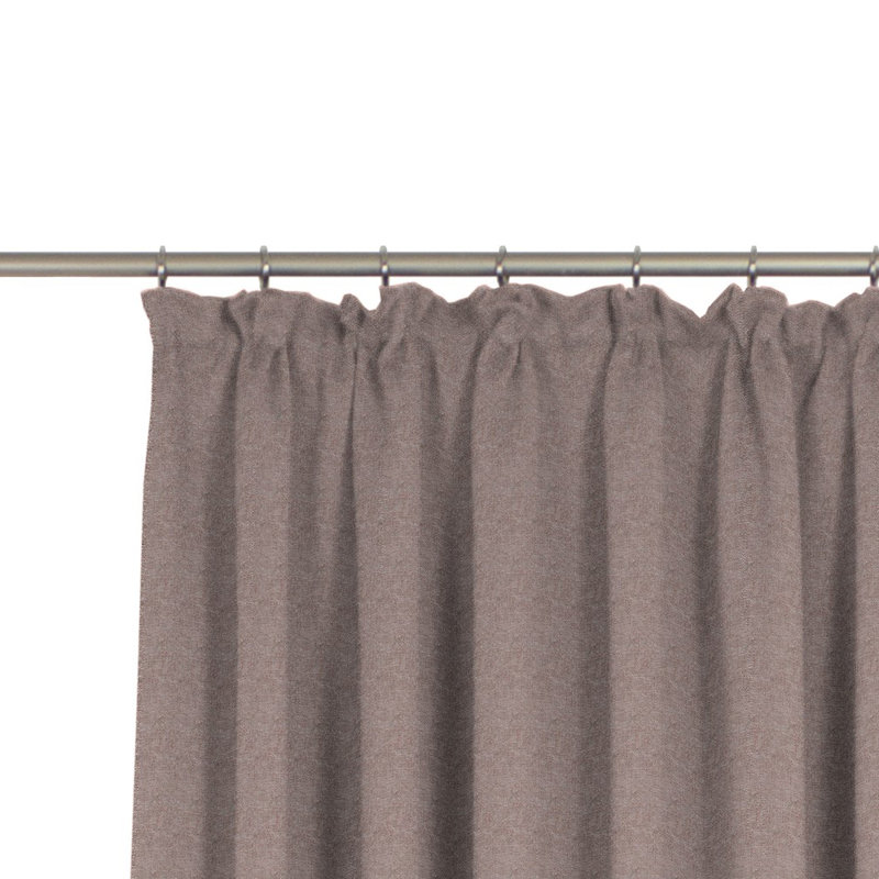 Branton Pencil Pleat Curtain Single Panel, opaque, 225cm H x 132cm W, Taupe
