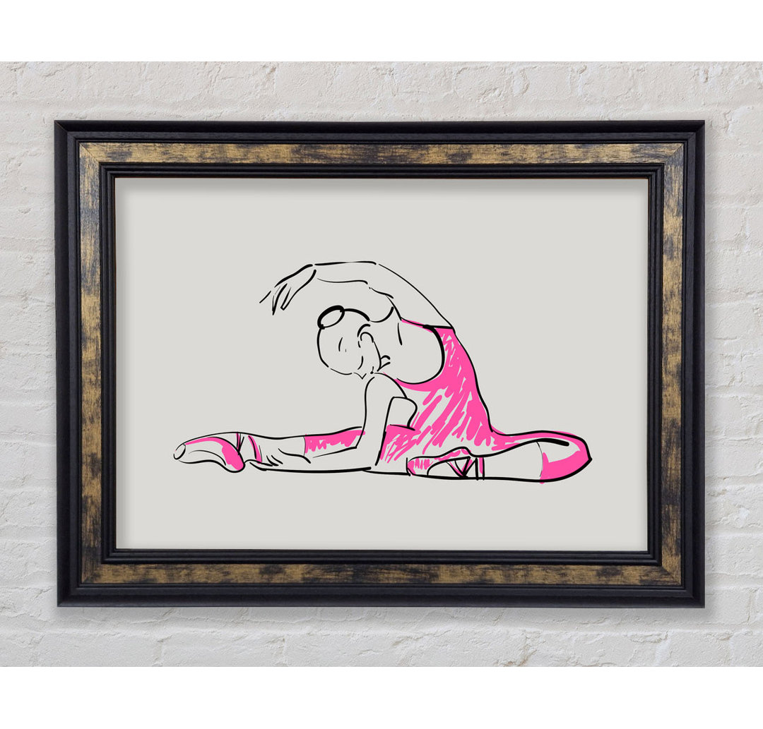 Gerahmtes Wandbild Grey Pink Ballerina 2