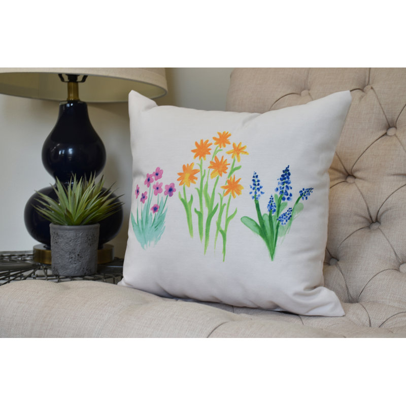 Housse et insert de coussin carré Farmers Market, Rose, 16 po x 1 po