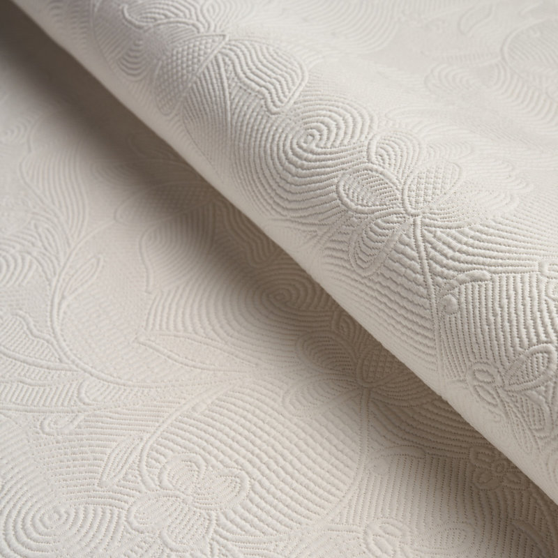 Tissu matelassé à volutes matelassées, Ivoire