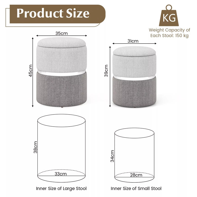 Celicia 35cm Wide Solid Colour Cube Ottoman