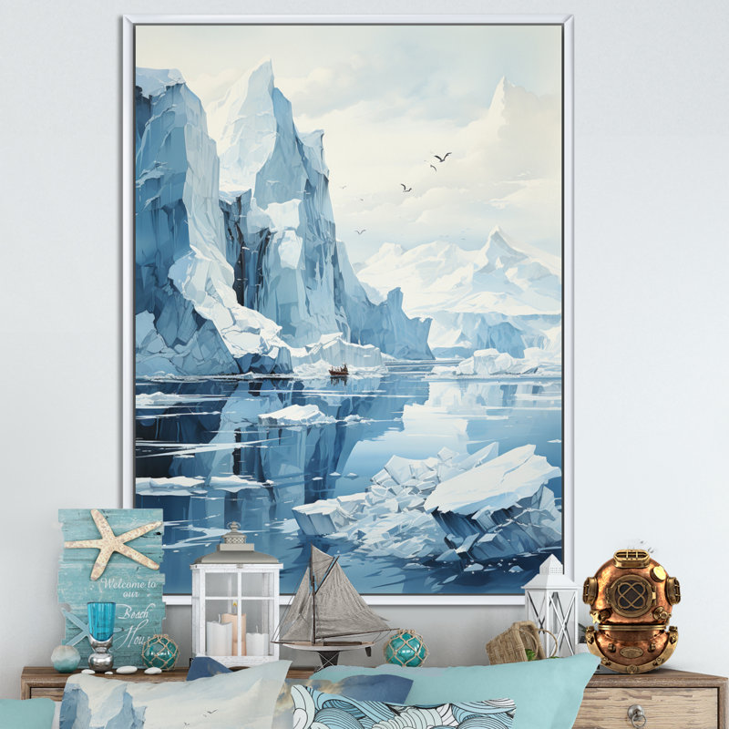 «Iceberg bleu», impression sur toile, H 40 po x l 30 po x P 1,5 po, Cadre flottant blanc