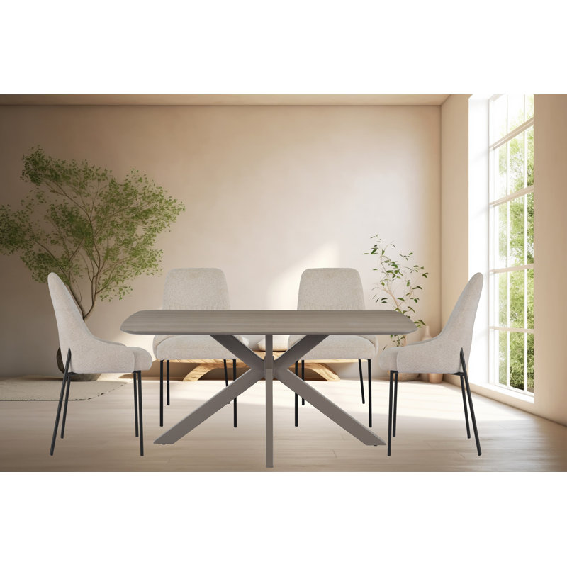 6 - Person Trestle Dining Set, Beige
