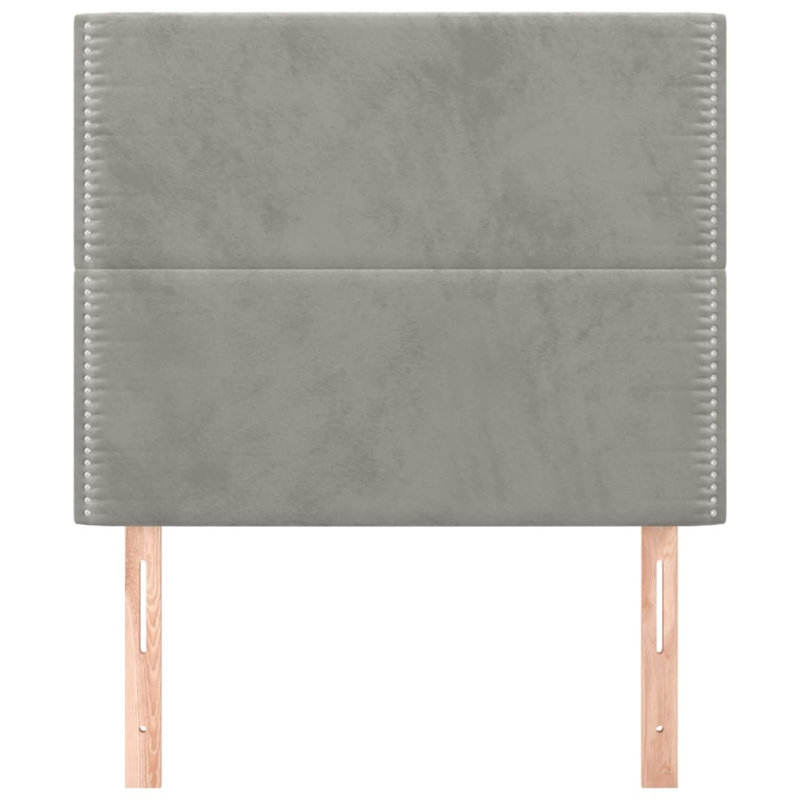 Panel Headboard, 88cm H x 100cm W x 5cm D, Light Grey Velvet