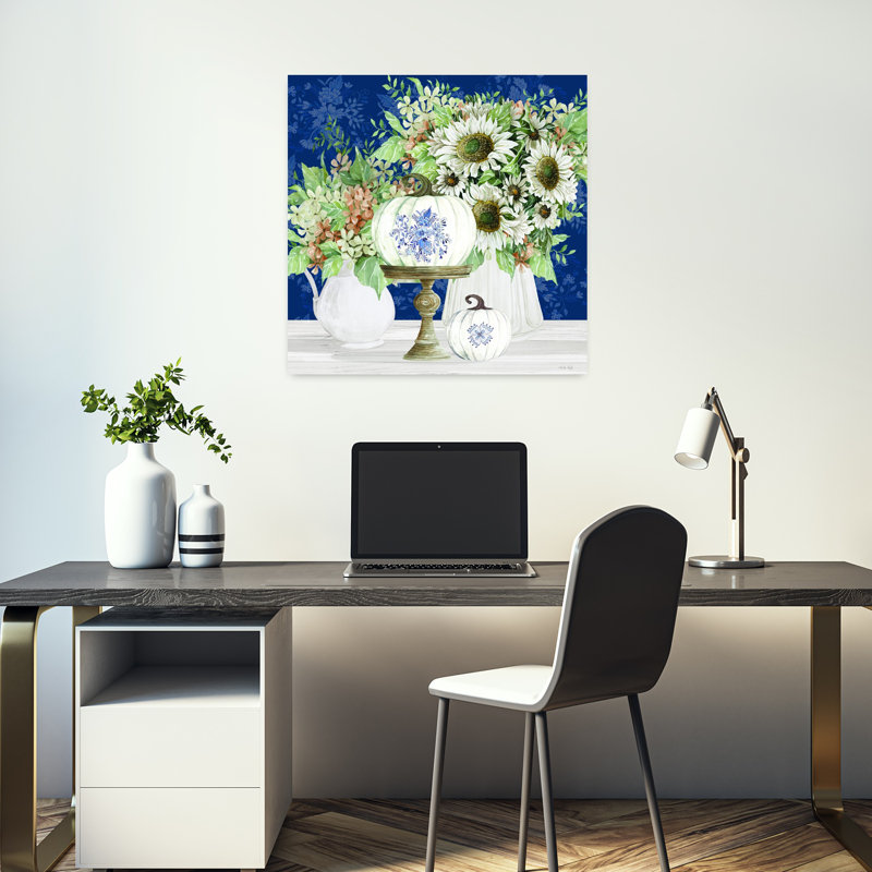 Art contemporain, marguerite moderne et élégante, H 18 po x l 18 po