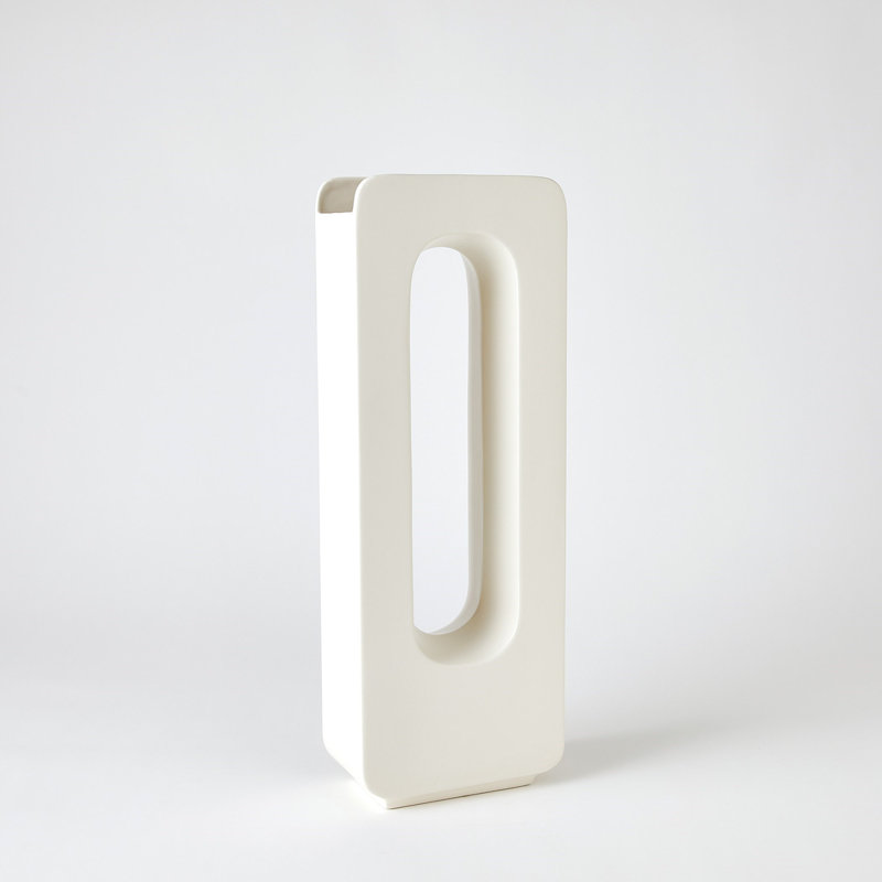 Handmade Ceramic Table Vase, 22" H x 8" W x 4" D, White