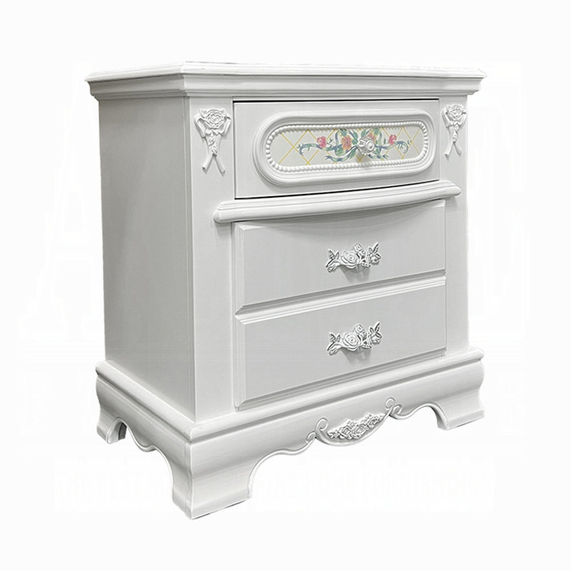 Table de chevet 2 tiroirs Raferte, Blanc