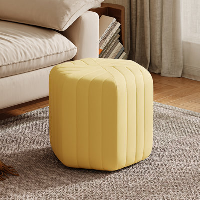 18.5" Wide Velvet Pouf Ottoman Hexagonal Ottoman